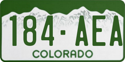 CO license plate 184AEA