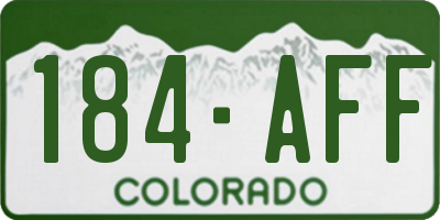 CO license plate 184AFF