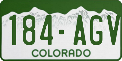 CO license plate 184AGV