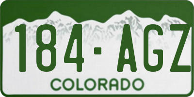 CO license plate 184AGZ