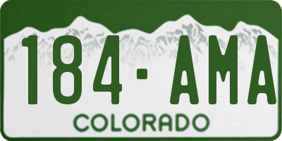 CO license plate 184AMA