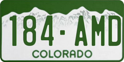 CO license plate 184AMD