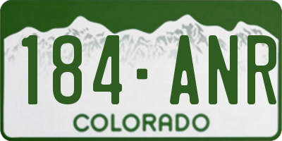 CO license plate 184ANR