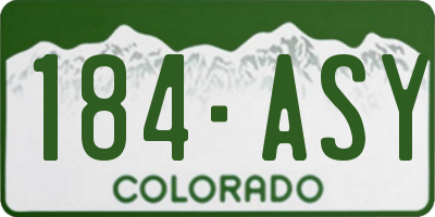 CO license plate 184ASY