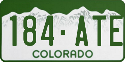 CO license plate 184ATE
