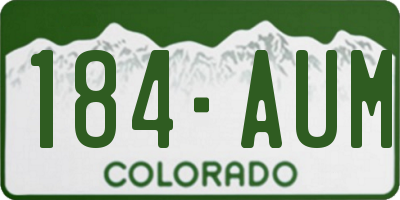 CO license plate 184AUM