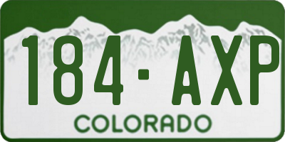 CO license plate 184AXP