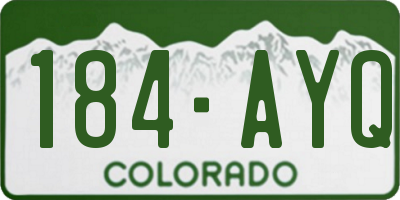 CO license plate 184AYQ