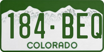 CO license plate 184BEQ