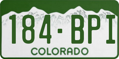 CO license plate 184BPI
