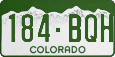 CO license plate 184BQH