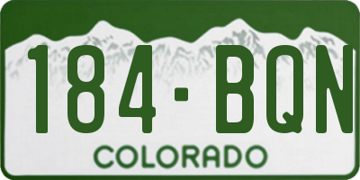 CO license plate 184BQN