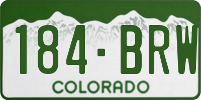 CO license plate 184BRW