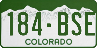 CO license plate 184BSE