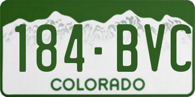 CO license plate 184BVC