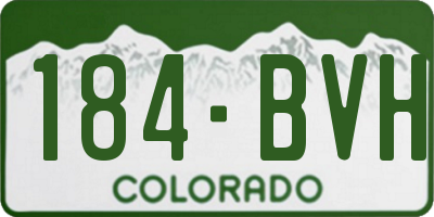 CO license plate 184BVH
