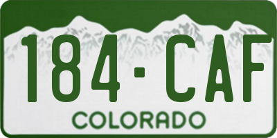 CO license plate 184CAF