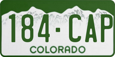 CO license plate 184CAP