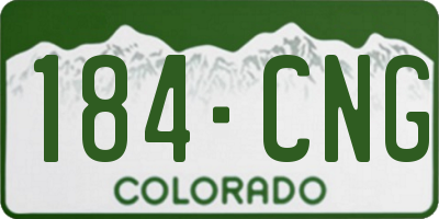CO license plate 184CNG