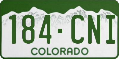 CO license plate 184CNI