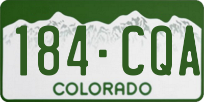 CO license plate 184CQA