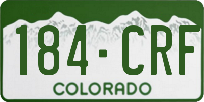 CO license plate 184CRF