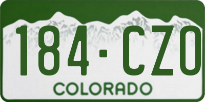 CO license plate 184CZO