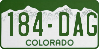 CO license plate 184DAG