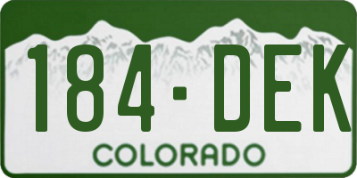 CO license plate 184DEK