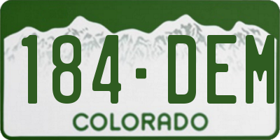 CO license plate 184DEM