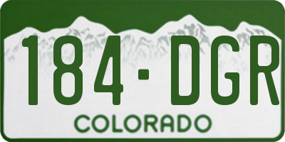 CO license plate 184DGR