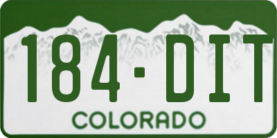 CO license plate 184DIT