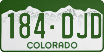 CO license plate 184DJD