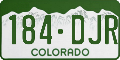 CO license plate 184DJR