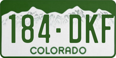 CO license plate 184DKF