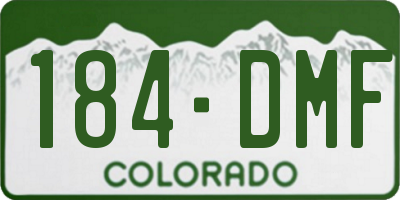 CO license plate 184DMF