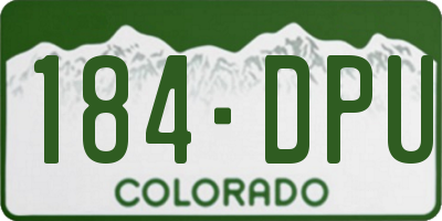 CO license plate 184DPU