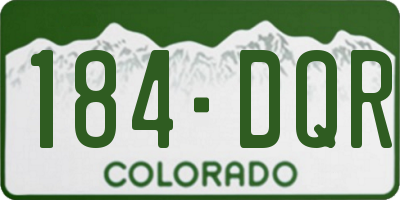 CO license plate 184DQR