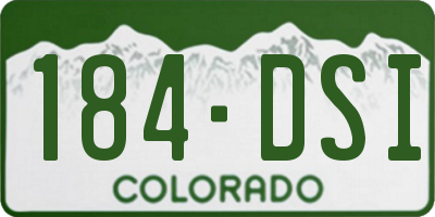 CO license plate 184DSI