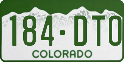 CO license plate 184DTO