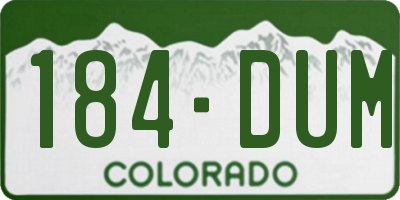 CO license plate 184DUM