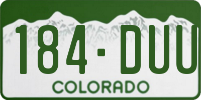 CO license plate 184DUU