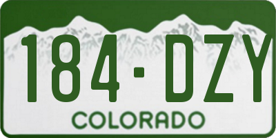 CO license plate 184DZY