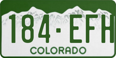 CO license plate 184EFH