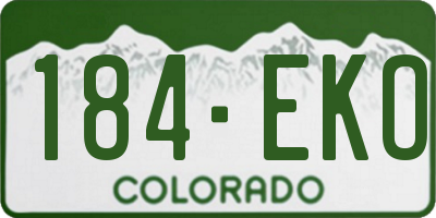 CO license plate 184EKO