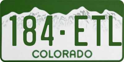 CO license plate 184ETL
