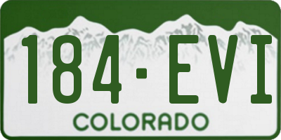 CO license plate 184EVI