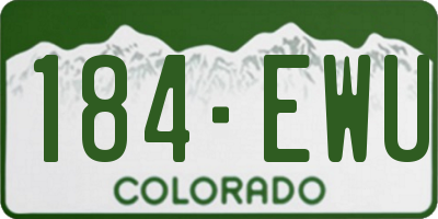 CO license plate 184EWU