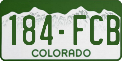 CO license plate 184FCB