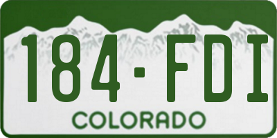 CO license plate 184FDI